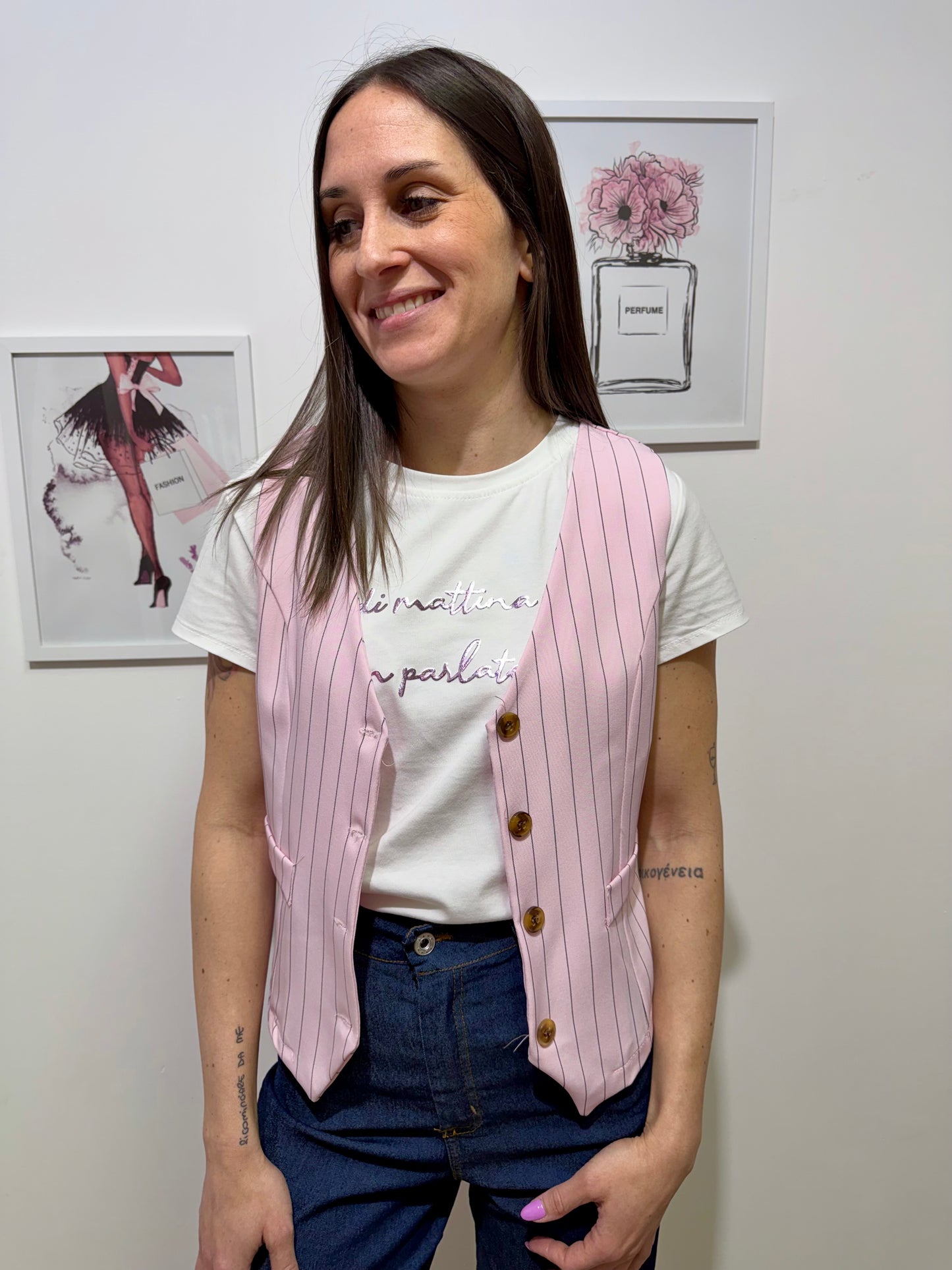 Gilet rosa