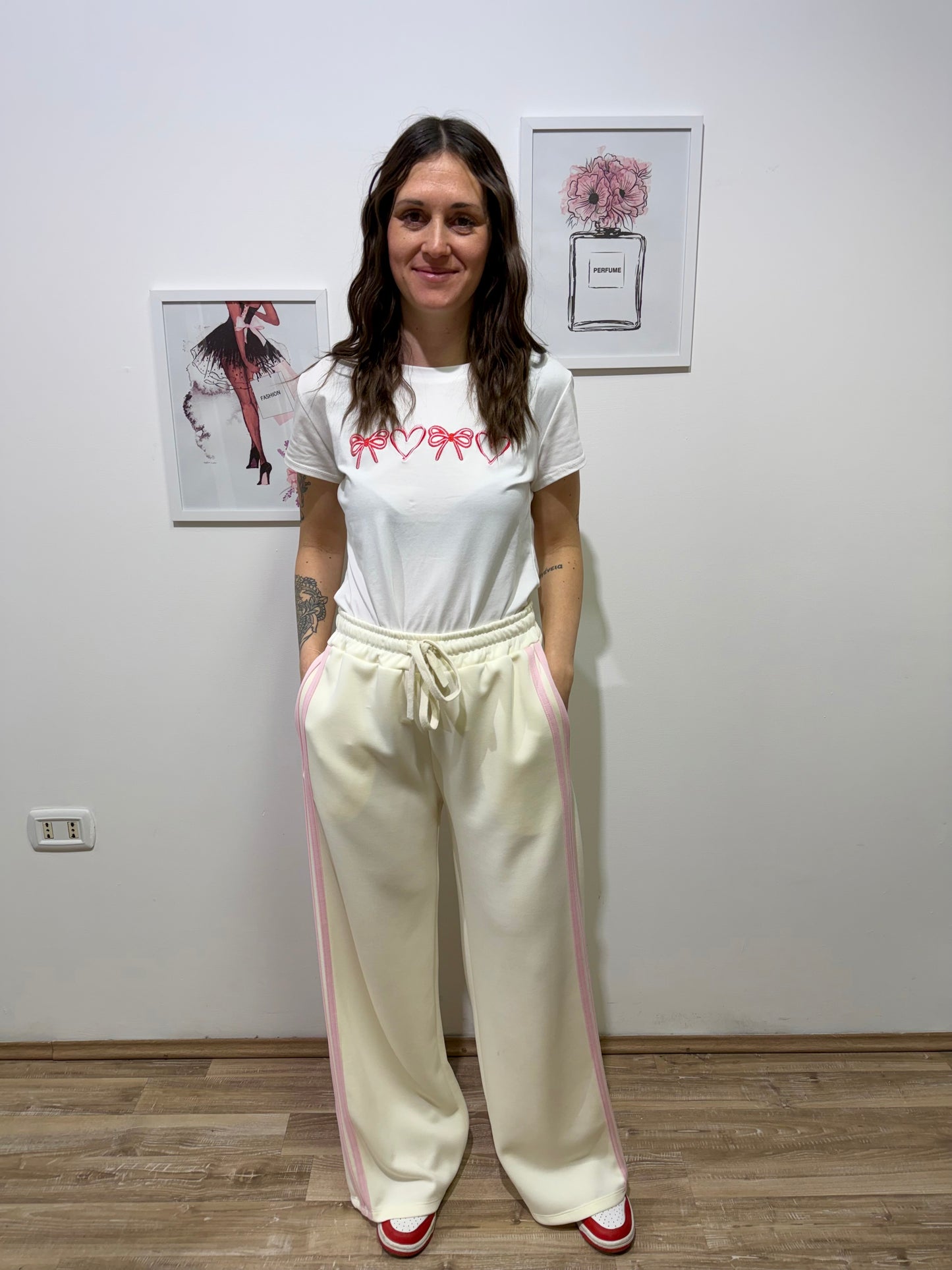 Pantalone tuta panna