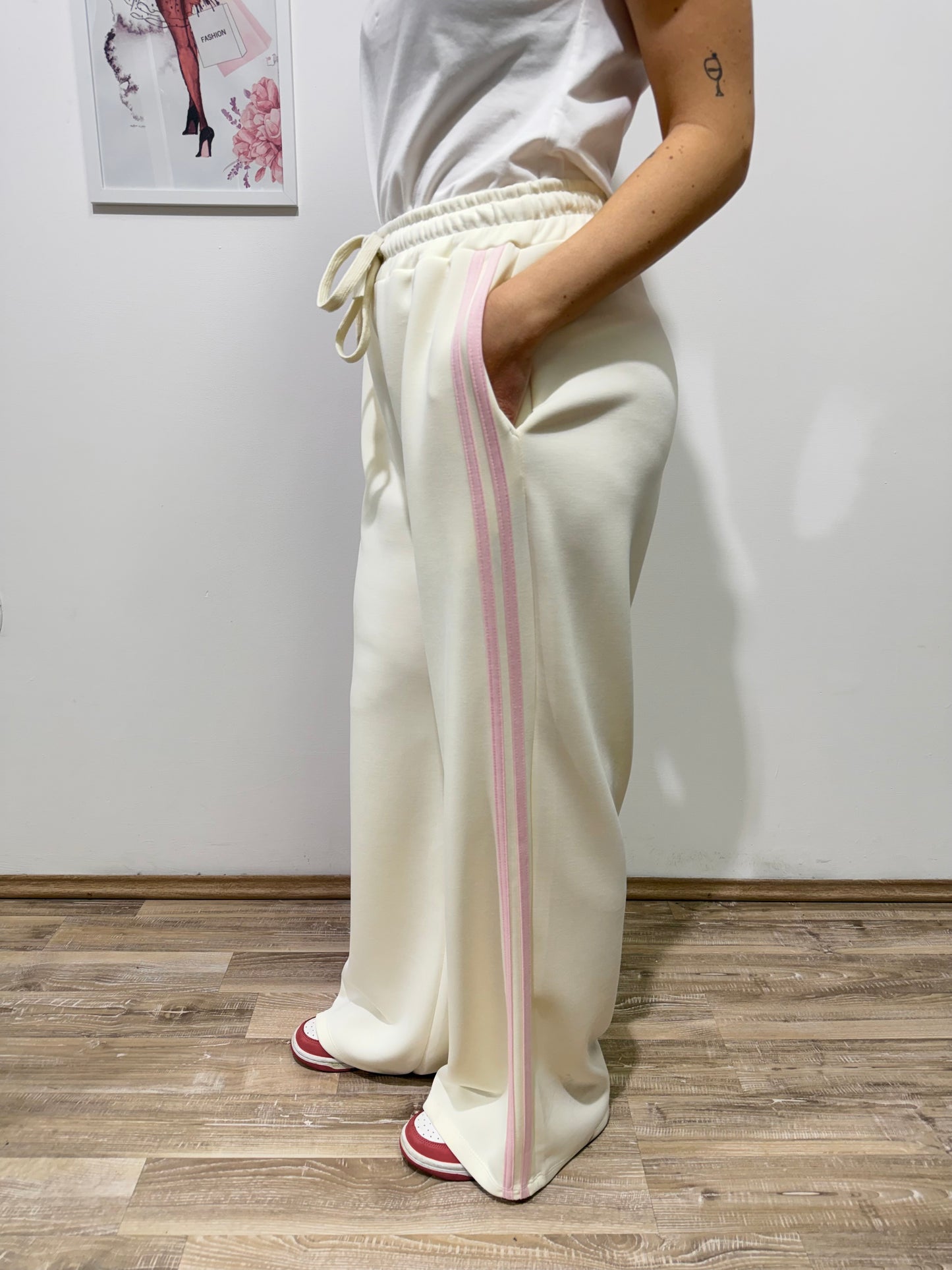 Pantalone tuta panna