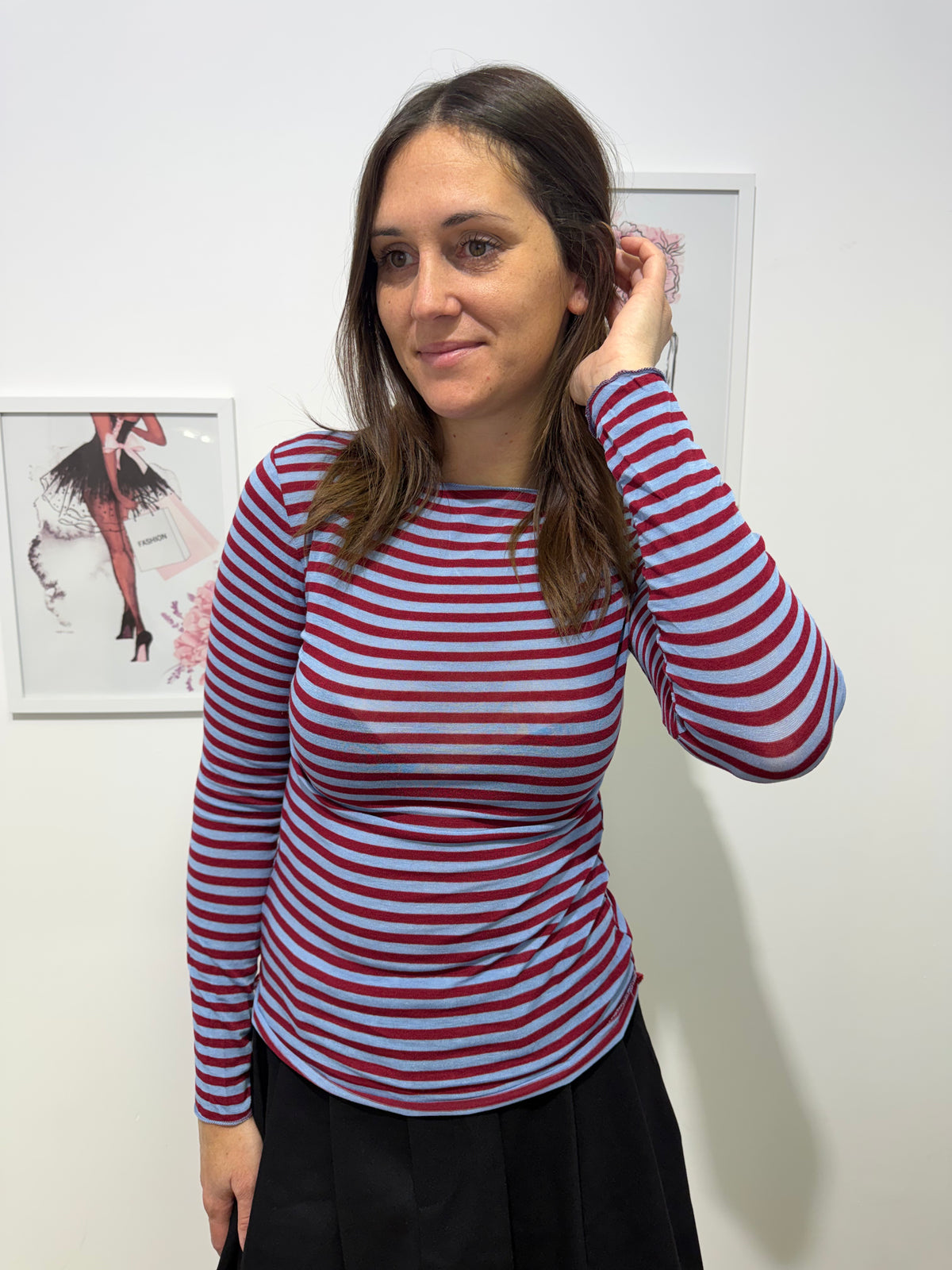 Maglia righe bordeaux