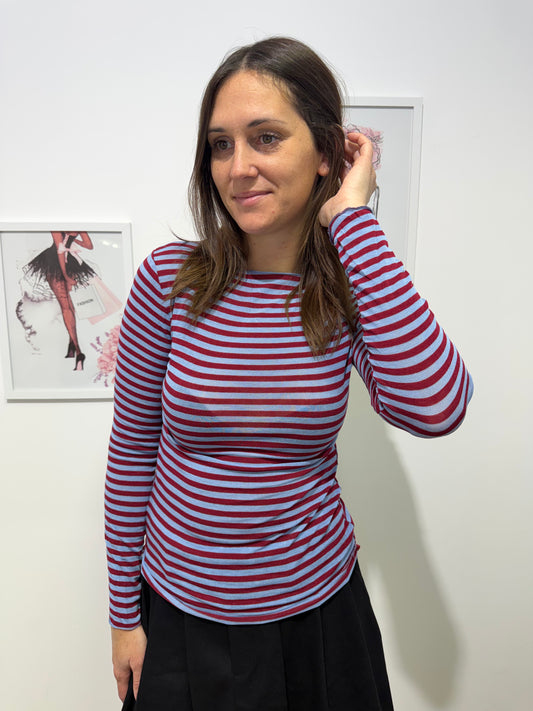 Maglia righe bordeaux