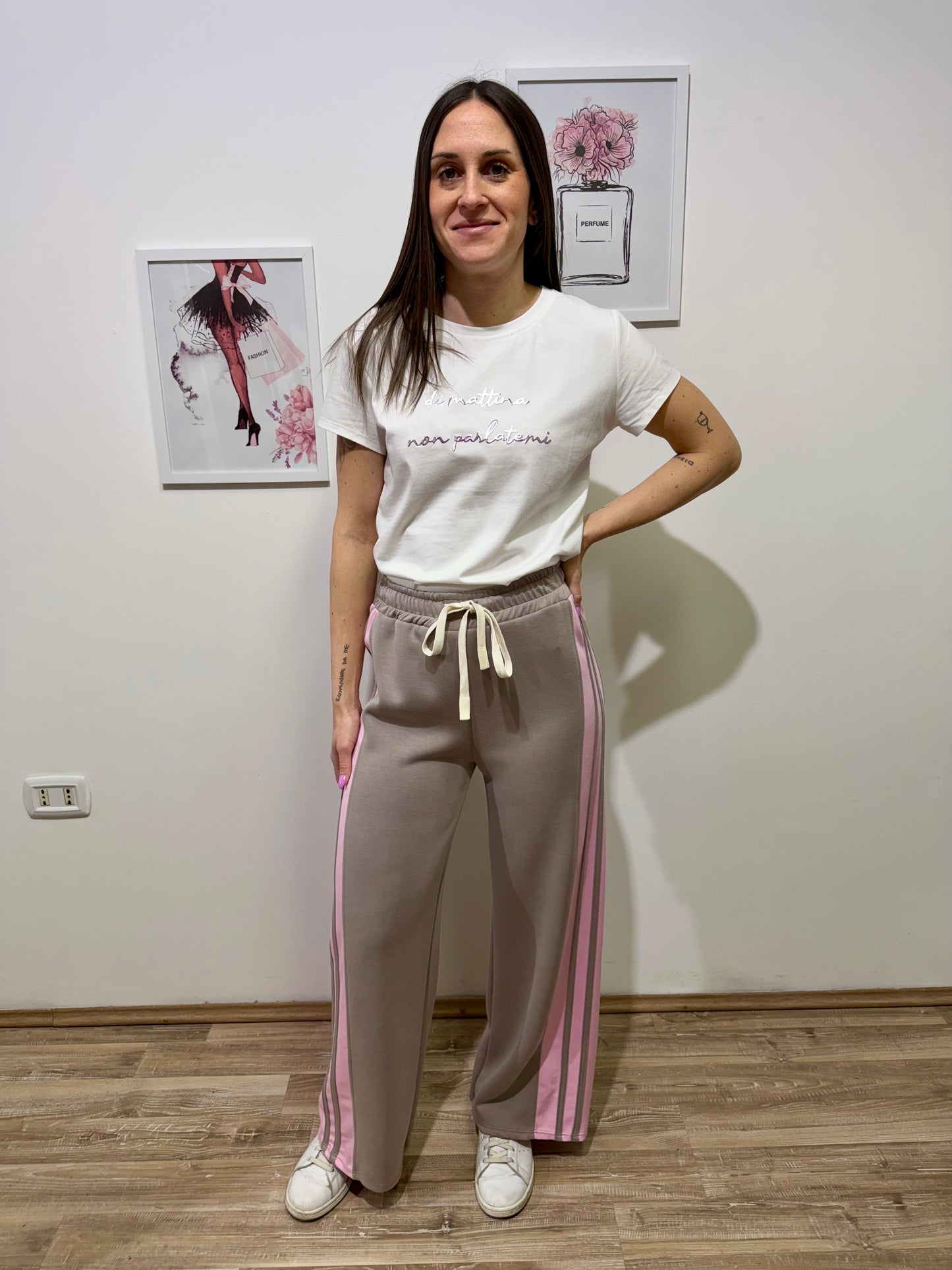 Pantalone tuta tortora