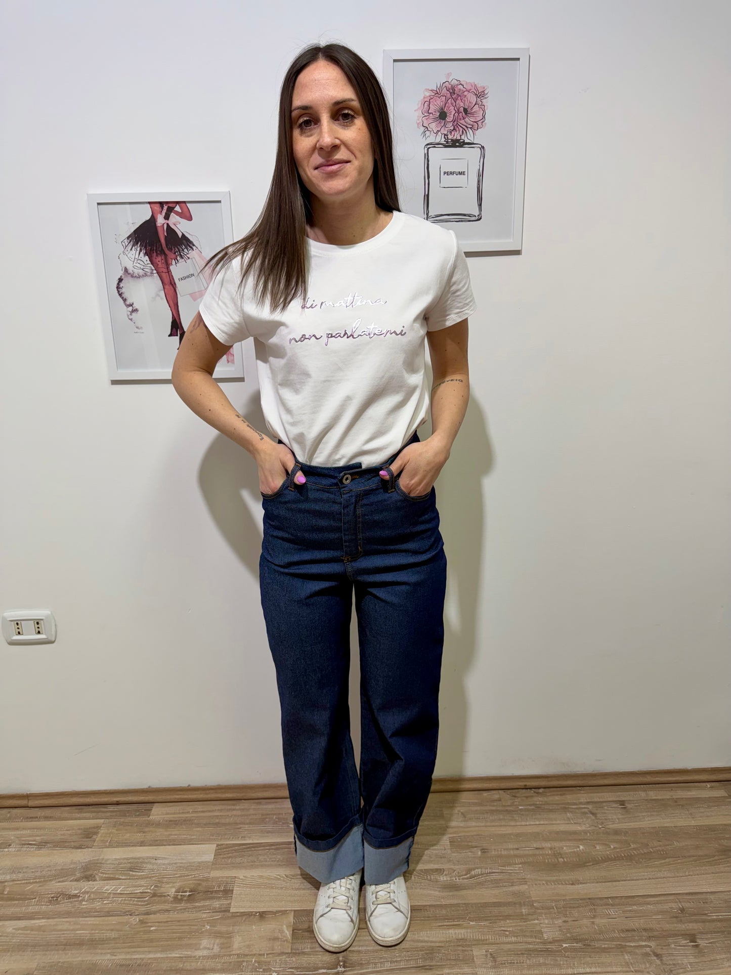 Jeans con risvolto