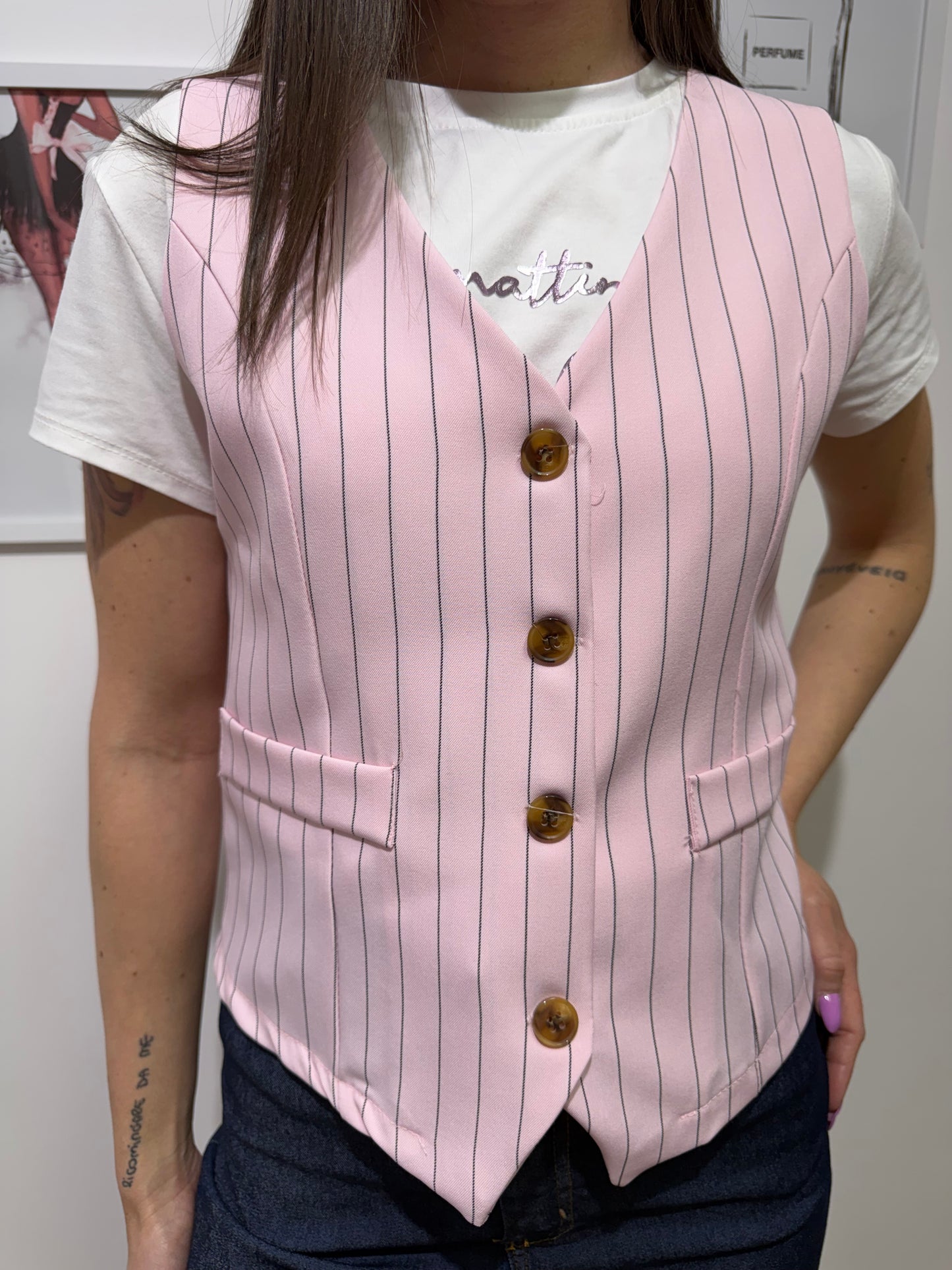 Gilet rosa