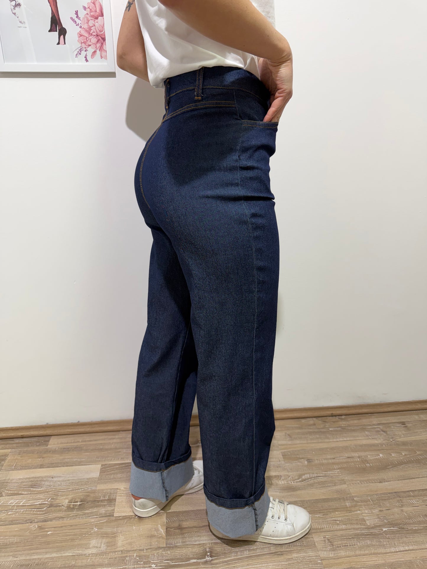 Jeans con risvolto