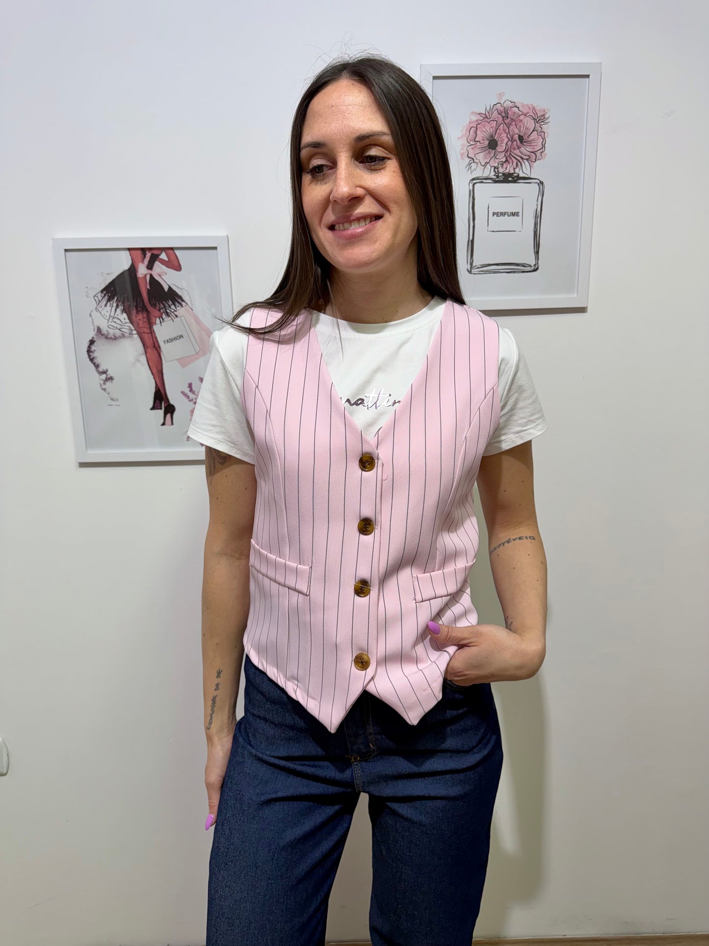 Gilet rosa