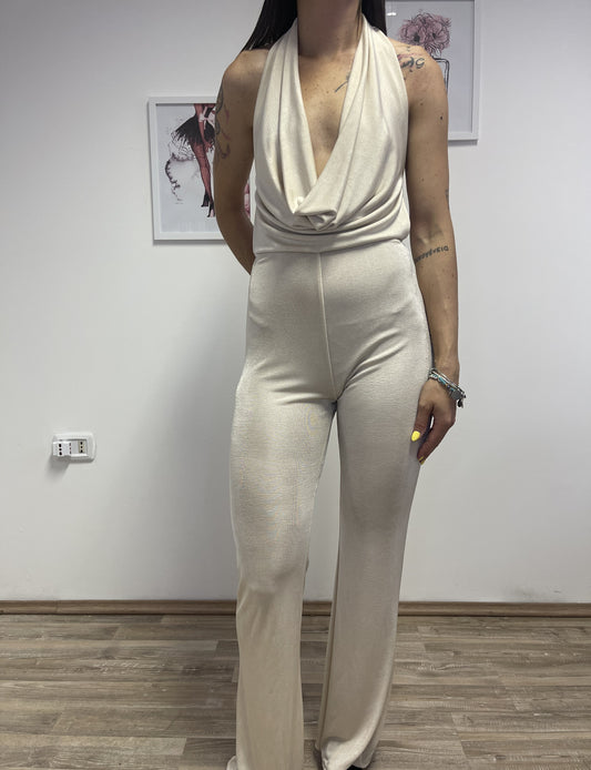 Tutina con scollatura avorio