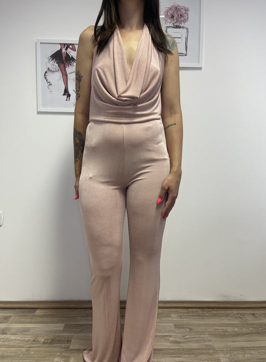 Tutina con scollatura rosa