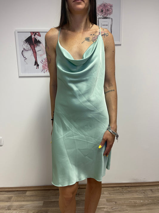 Vestito corto con intreccio sulla schiena tiffany