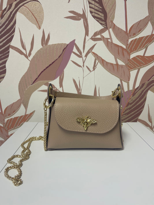 Borsa ape in vera pelle rosa cipria