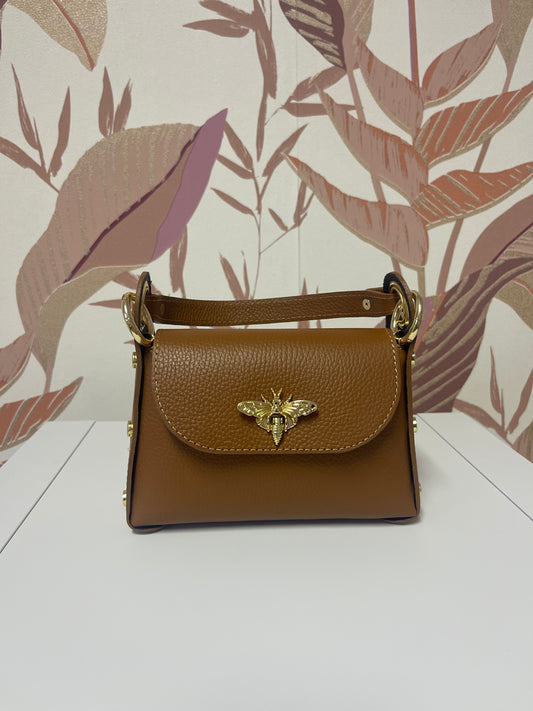 Borsa ape in vera pelle bronze